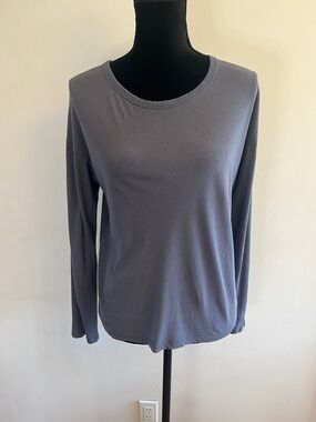Everlane Long-Sleeve Crewneck Top in Slate